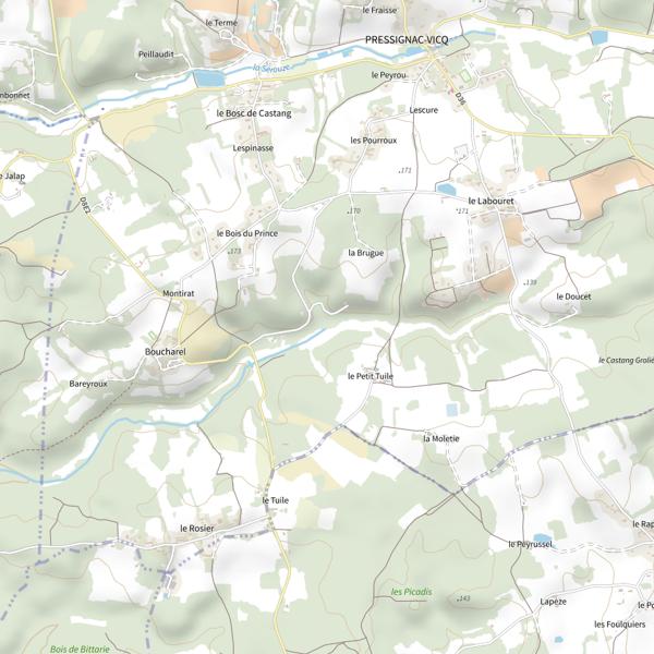 Plan cartographique de Le Clérans