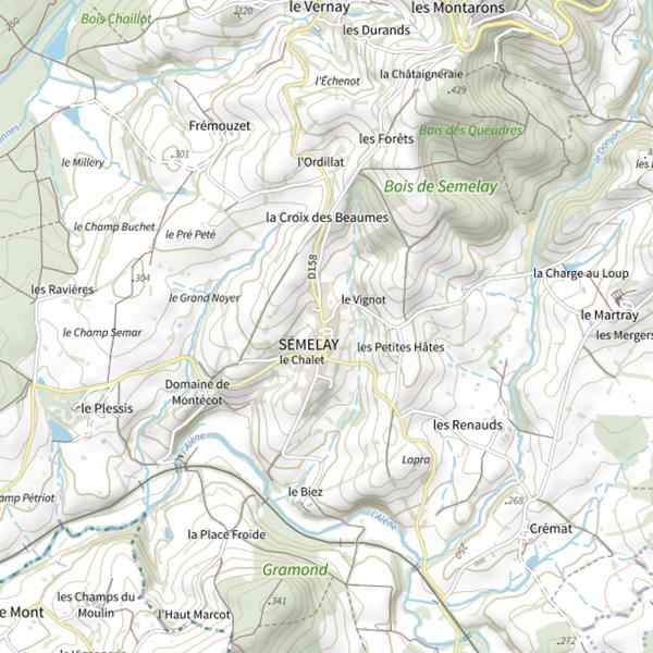 Plan cartographique de Le Clos De La Bussière