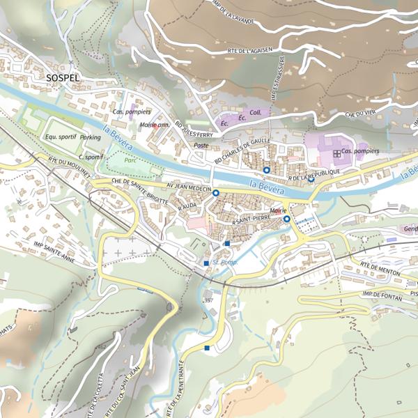 Plan cartographique de Le Coin Caillerie Sospel