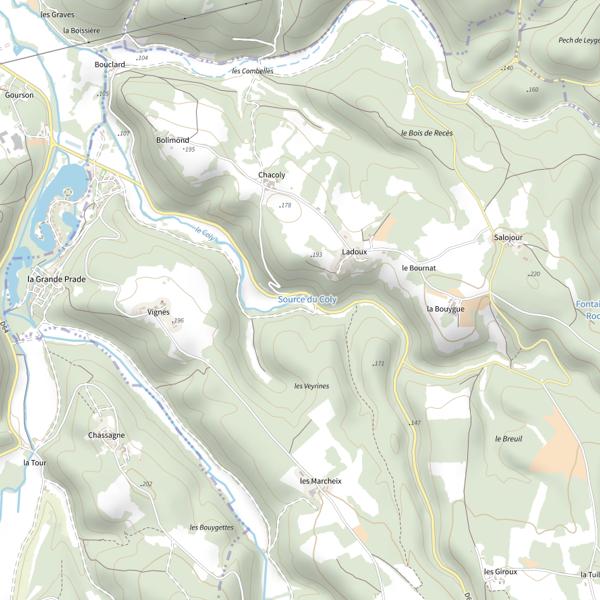 Plan cartographique de Le Coly
