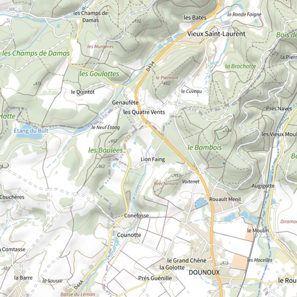 Plan cartographique de Le Coney