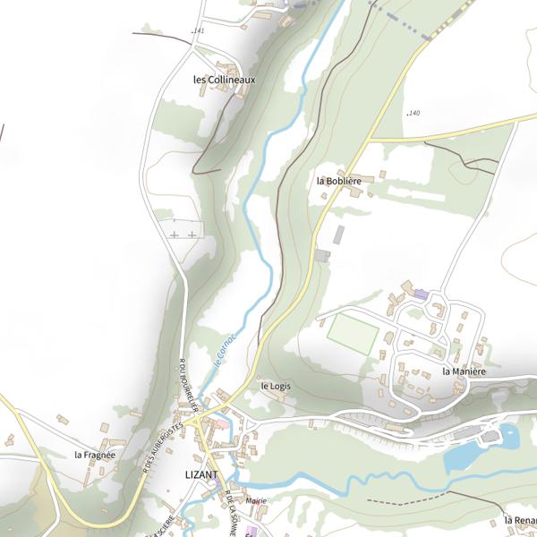 Plan cartographique de Le Cornac