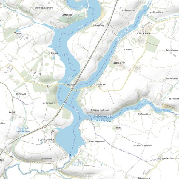 Plan cartographique de Le Coteau de Besson , Lac de Rochereau