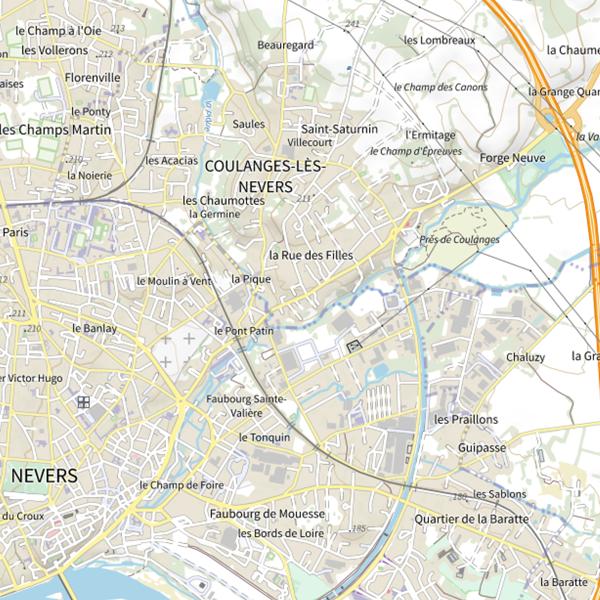 Plan cartographique de Le Coulanges