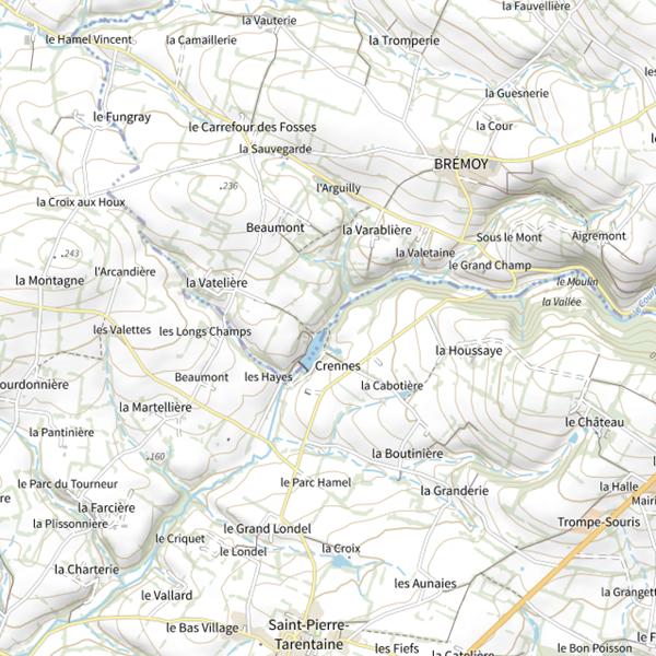 Plan cartographique de Le Courbençon