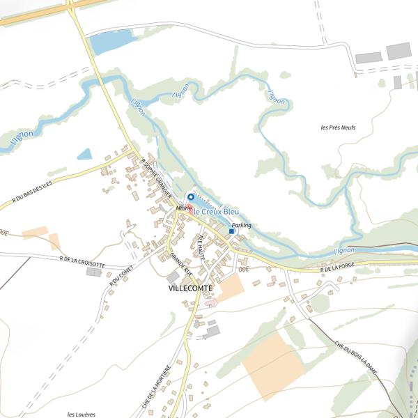 Plan cartographique de Le Creux Bleu