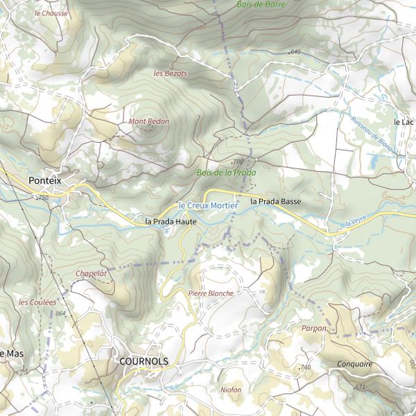 Plan cartographique de Le Creux Mortier