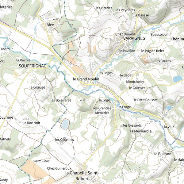 Plan cartographique de Le Crochet (Dordogne)