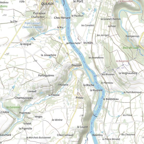 Plan cartographique de Le Crochet (Vienne)