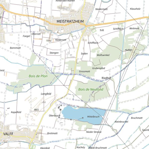 Plan cartographique de Le Dachsbach (Flussgraben)