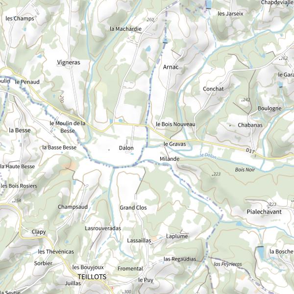 Plan cartographique de Le Dalon