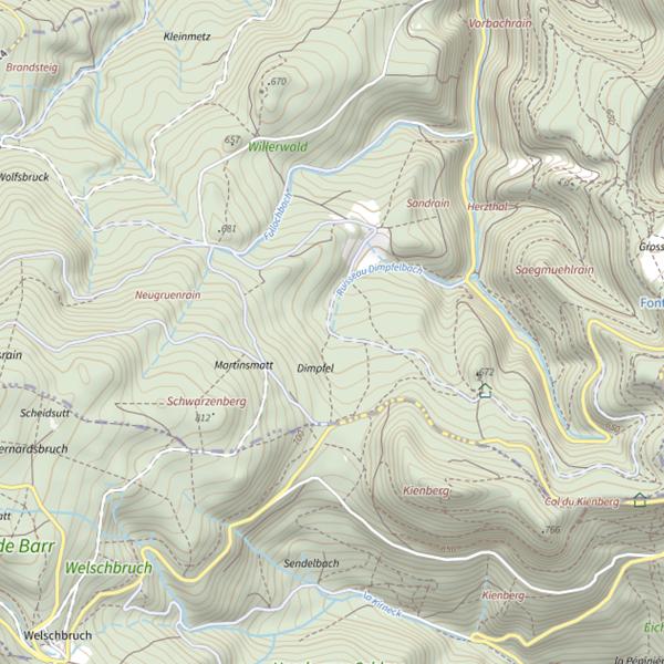 Plan cartographique de Le Dimpfelbach