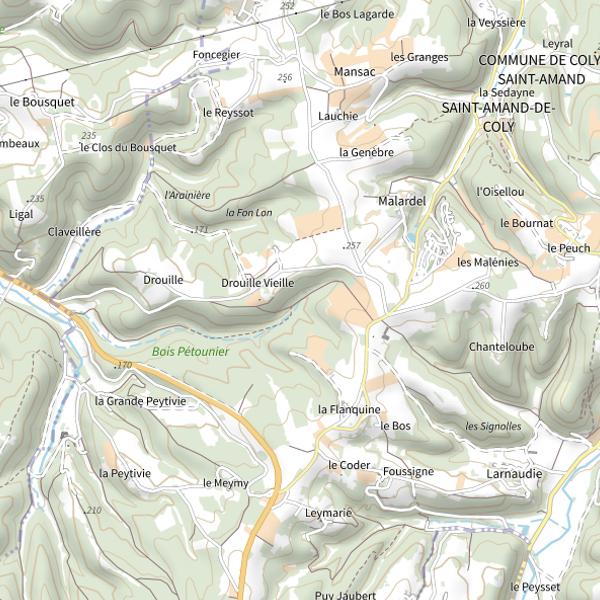 Plan cartographique de Le Doiran