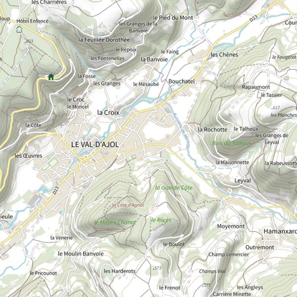 Plan cartographique de Le Domaine des Champs