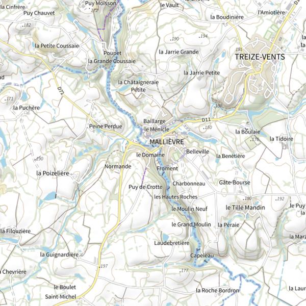 Plan cartographique de Le Domaine, La Sèvre Nantaise, Les Epesses