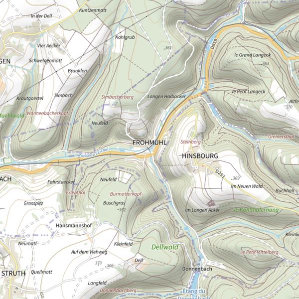 Plan cartographique de Le Donnenbach