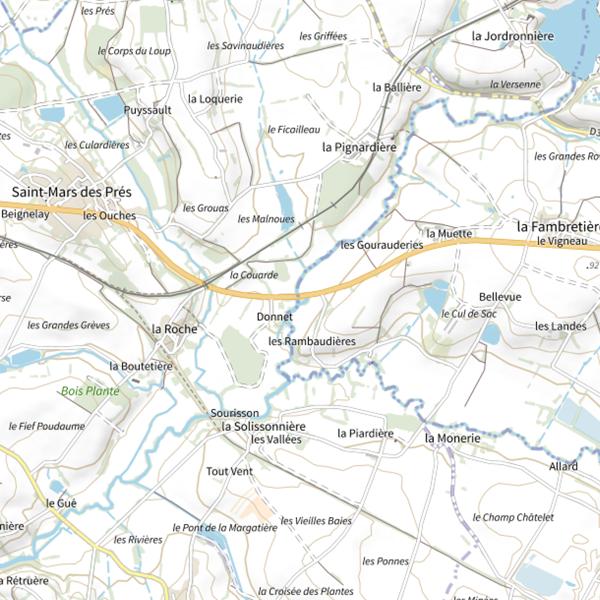 Plan cartographique de Le Donnet, Le Grand Lay, Chantonnay