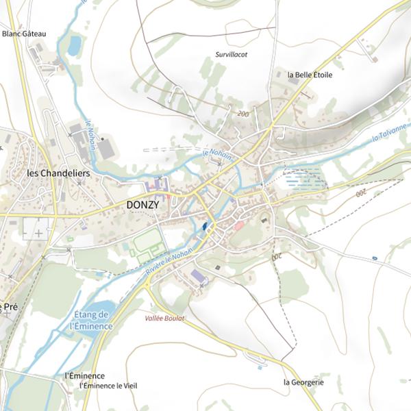Plan cartographique de Le Donzy