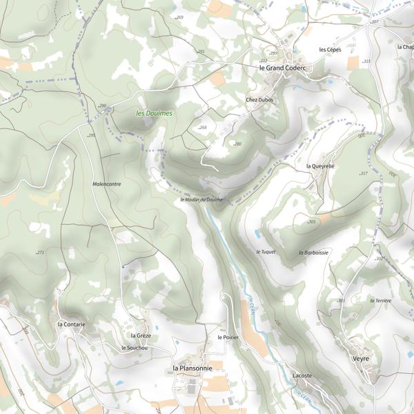 Plan cartographique de Le Douime