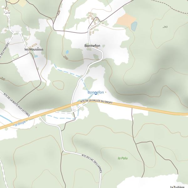 Plan cartographique de Le Dropt