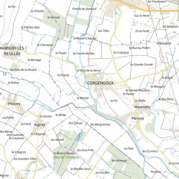 Plan cartographique de Le Flussey