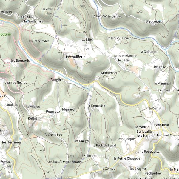 Plan cartographique de Le Fongibe