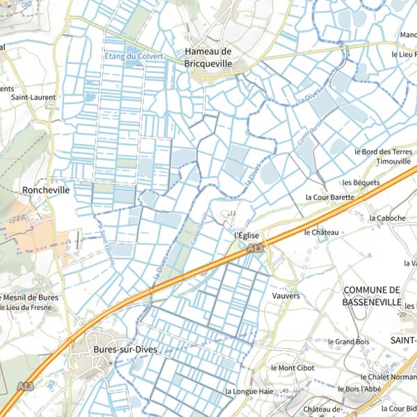 Plan cartographique de Le Fossé des Terres