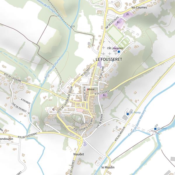 Plan cartographique de Le Fousseret