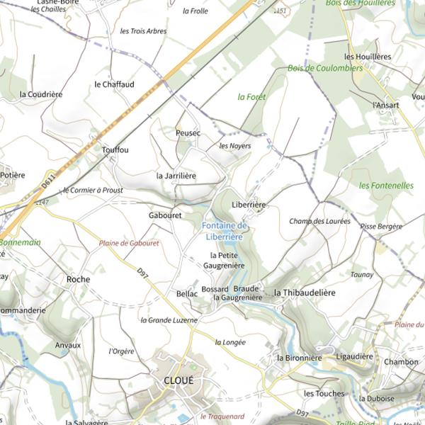 Plan cartographique de Le Gabouret