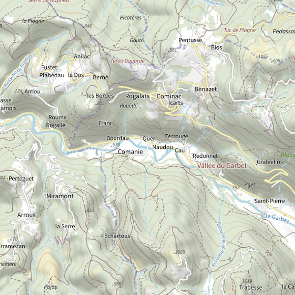 Plan cartographique de Le Garbet à Coumanie