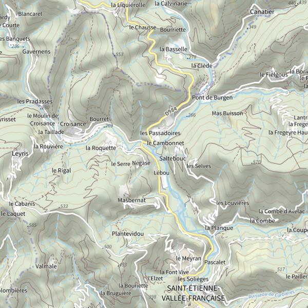 Plan cartographique de Le Gard (Lozère)