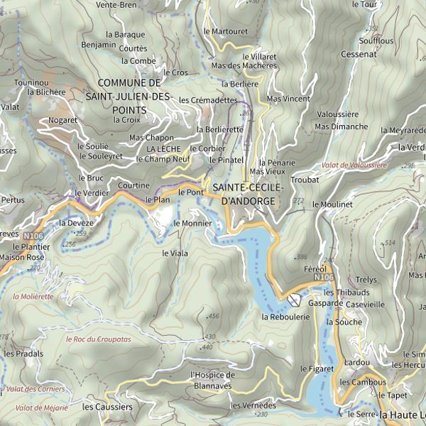 Plan cartographique de Le Gardon d'Ales