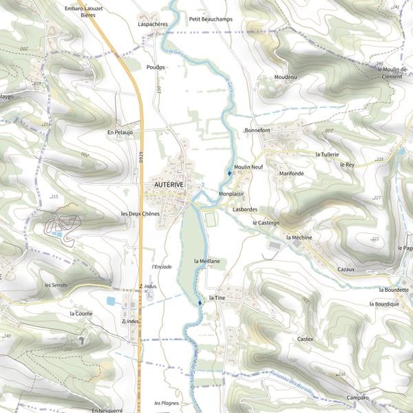 Plan cartographique de Le Gers à Auterive parcours enfant