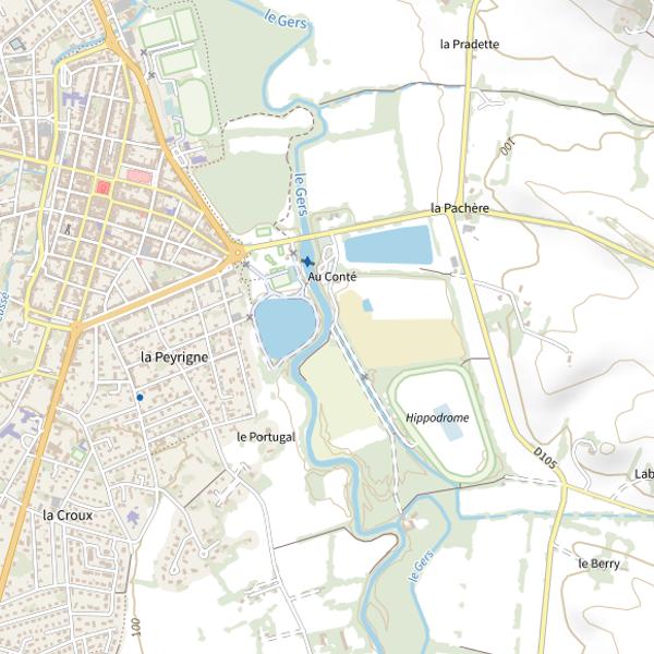 Plan cartographique de Le Gers à Fleurance