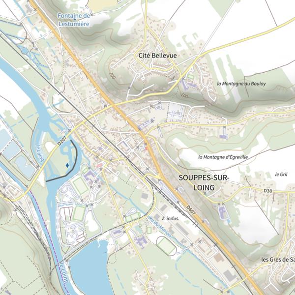 Plan cartographique de Le Goujon de Souppes-sur-Loing