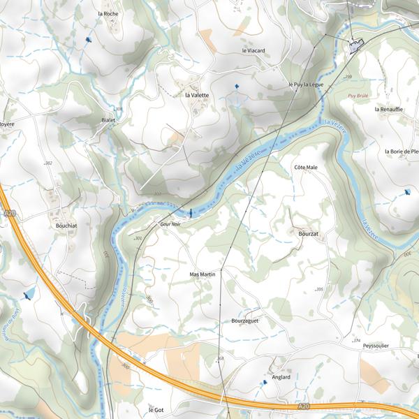 Plan cartographique de Le Gour Noir