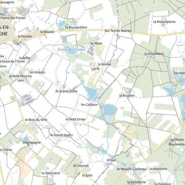 Plan cartographique de Le Grand Étang du Chapitre