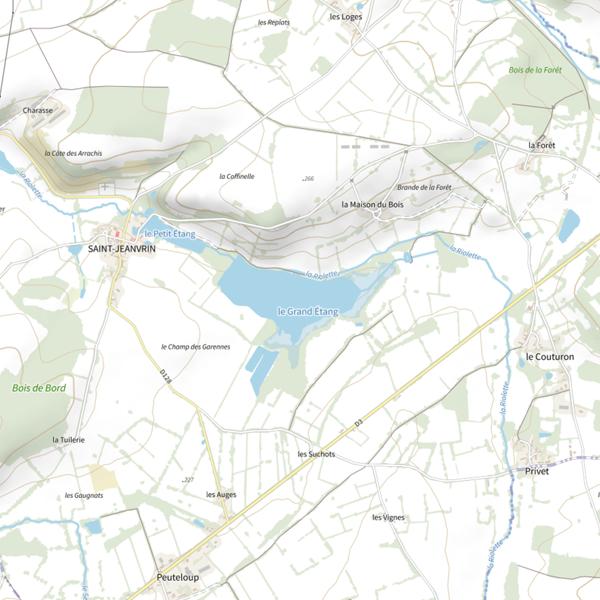 Plan cartographique de Le Grand Étang (Saint-Jeanvrin)