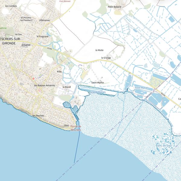 Plan cartographique de Le Grand Marais (Meschers-sur-Gironde)