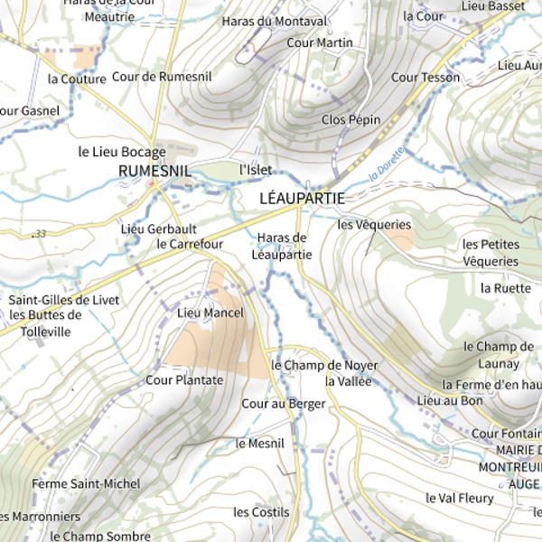 Plan cartographique de Le Grandouet