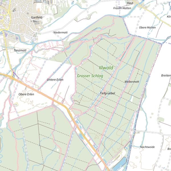 Plan cartographique de Le Grosschlaggraben ou Entenpfuhl