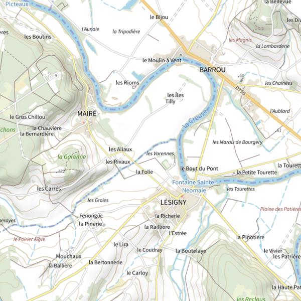 Plan cartographique de Le Gue de la Reine