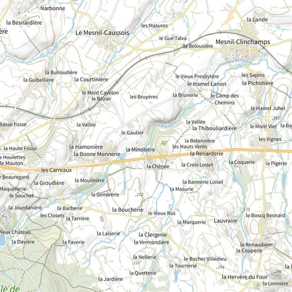 Plan cartographique de Le Gué Fadet