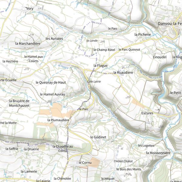 Plan cartographique de Le Halgré