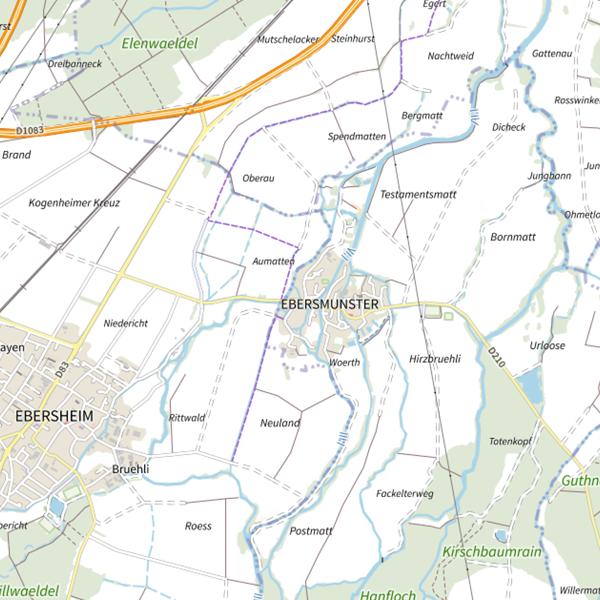 Plan cartographique de Le Holz-Eschgiessen