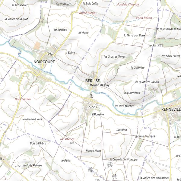 Plan cartographique de Le Hurtaut