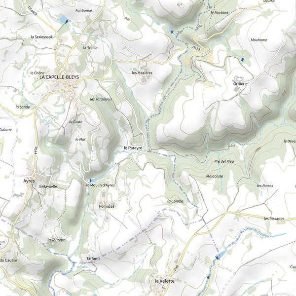 Plan cartographique de Le Jaoul à La Capelle-Bleys