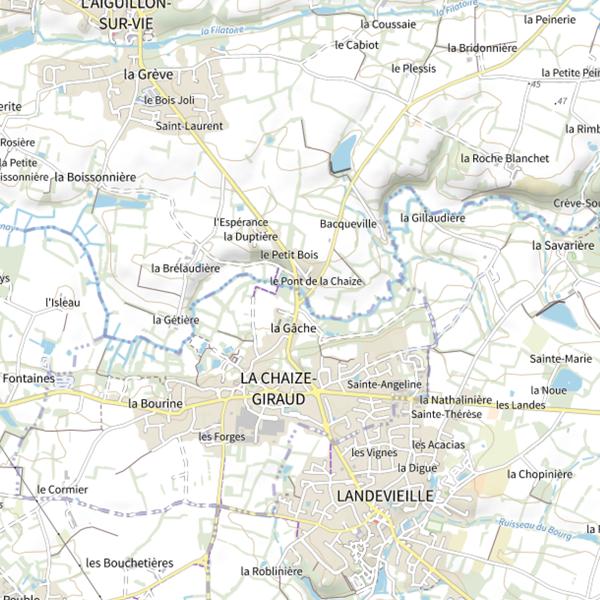 Plan cartographique de Le Jaunay, Le Pont, La Chaize-Giraud