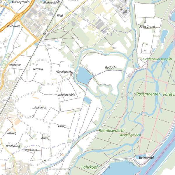 Plan cartographique de Le Kreutzrhein