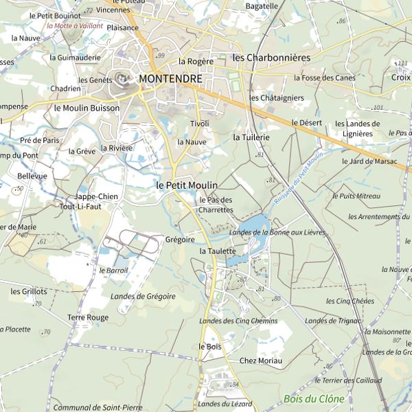 Plan cartographique de Le lac Baron Desqueyroux